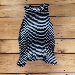 See You Monday Black and White Striped Top